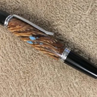 Pine Cone Turquise Pen Wood turned Pine Cone Pen